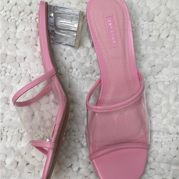 EUC, TopShop Pink & Clear Sandals, Size 38 - Picture 9 of 15